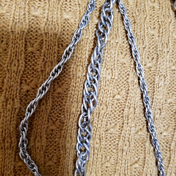 Multi-Layer Silver Chain Necklace - Picture 2 of 3